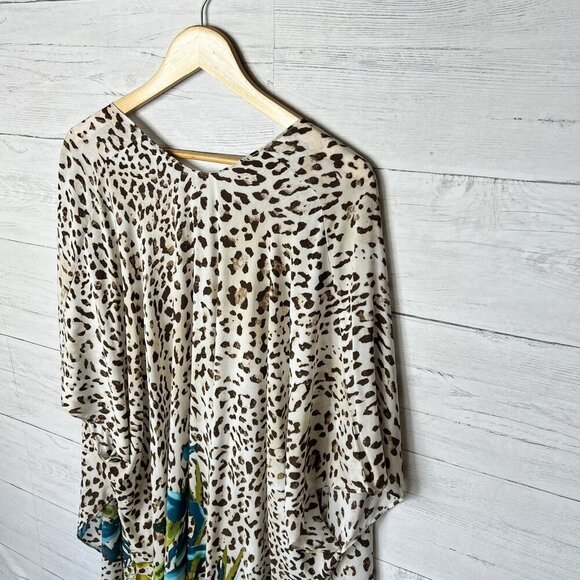 Chicos Kimono Womens One Size Colorful Animal and Palm Print Cover Up Summer - Picture 10 of 13